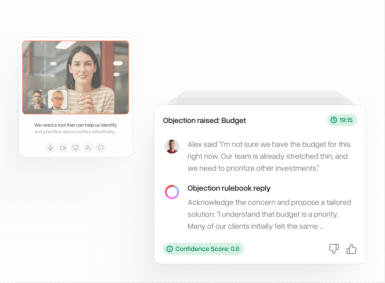 Install the playbook to train reps in real-time, live in their virtual calls