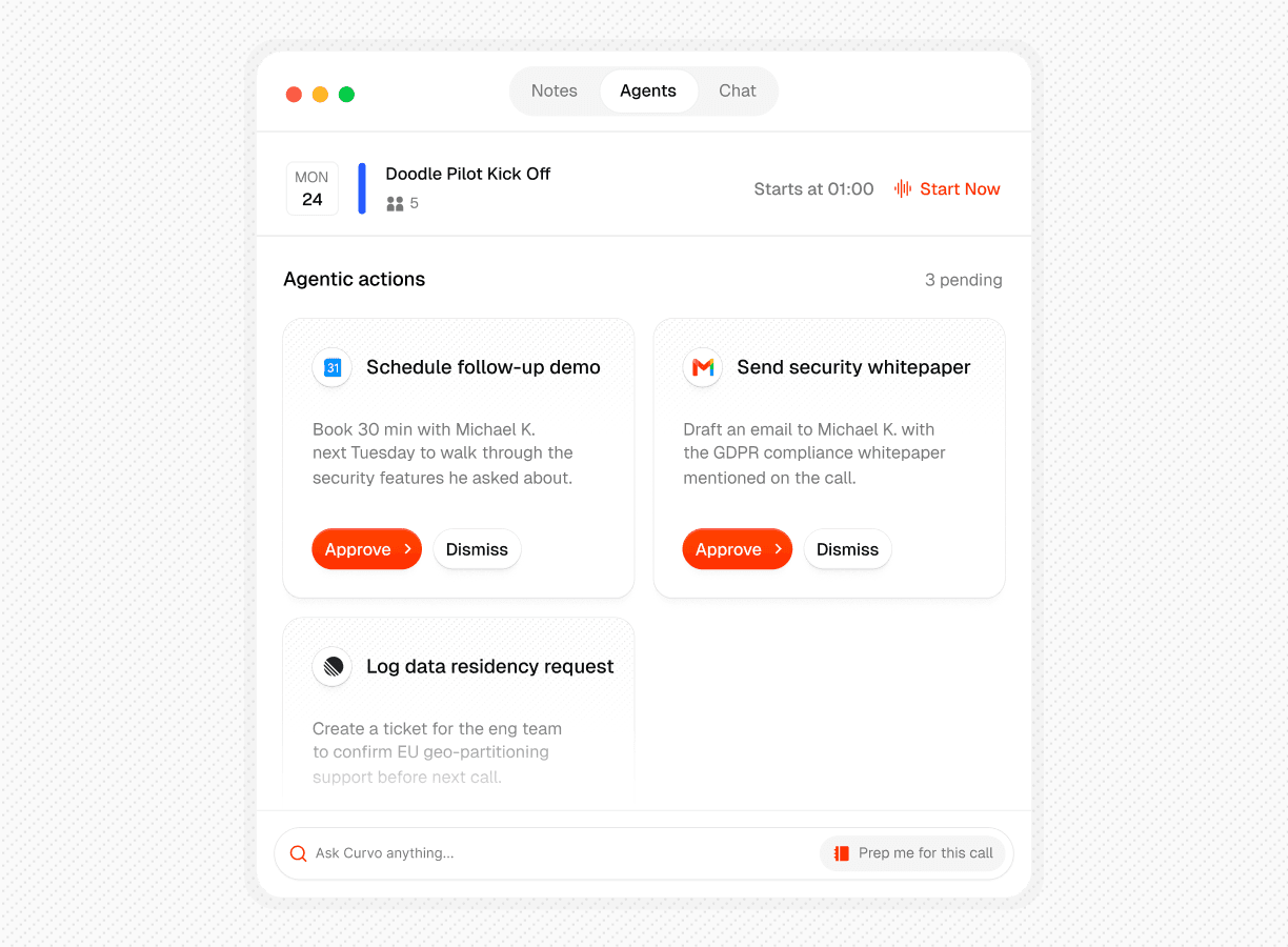 Capture every sales conversation and deploy execution agents.